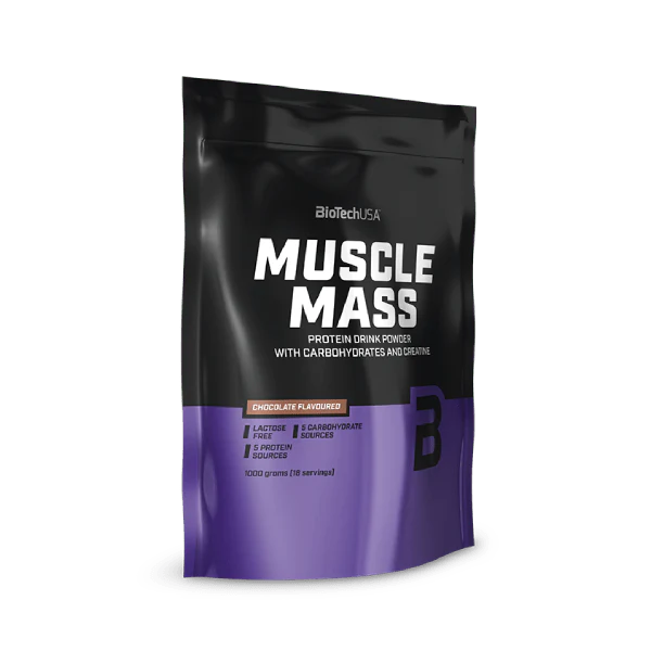 Boisson en poudre Muscle Mass aux hydrates de carbone et aux protéines - 1000 g - Image 2